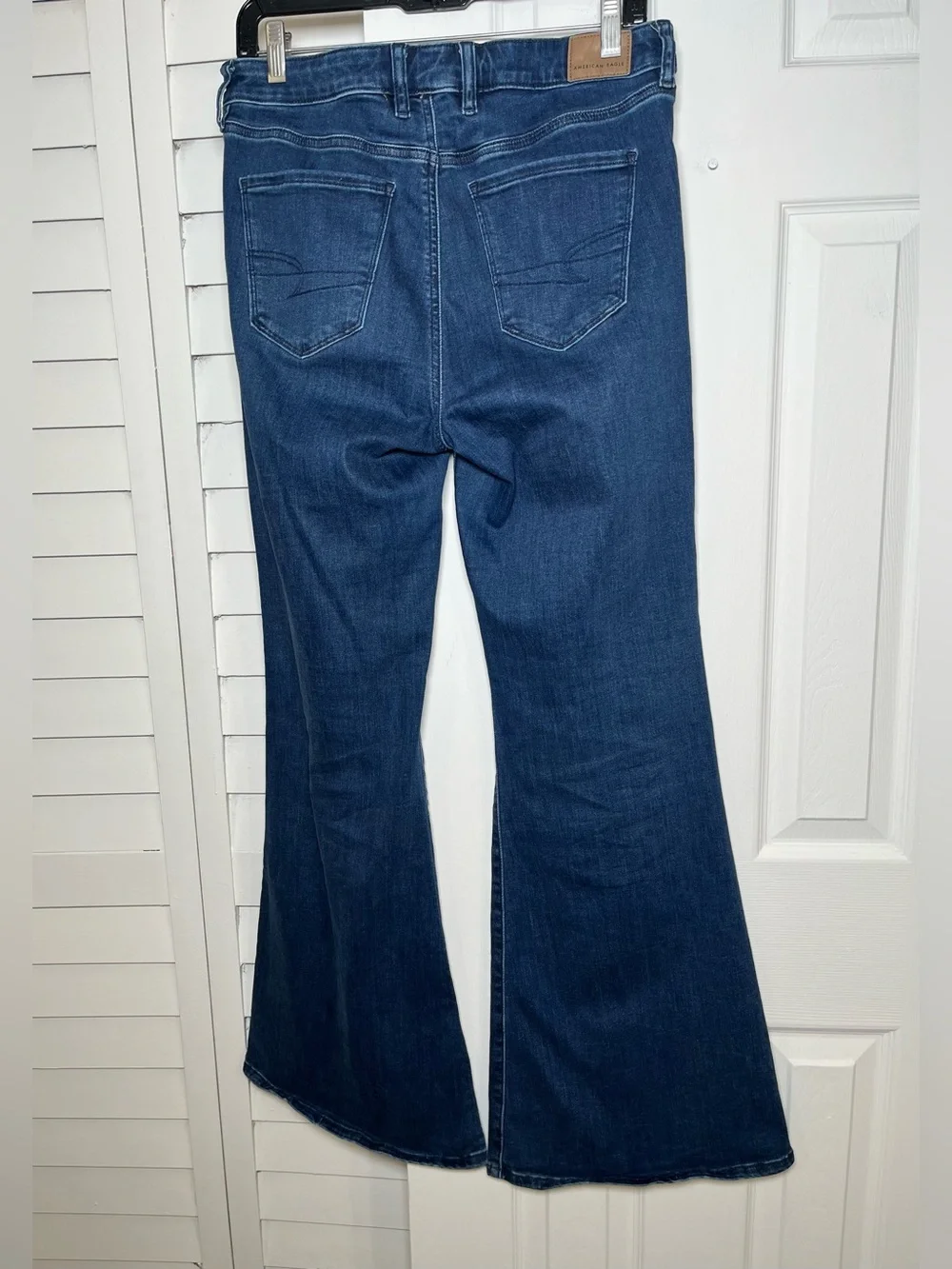 American Eagle Festival Flare Jeans Womens 10 Blue Med Wash High Rise Stretch